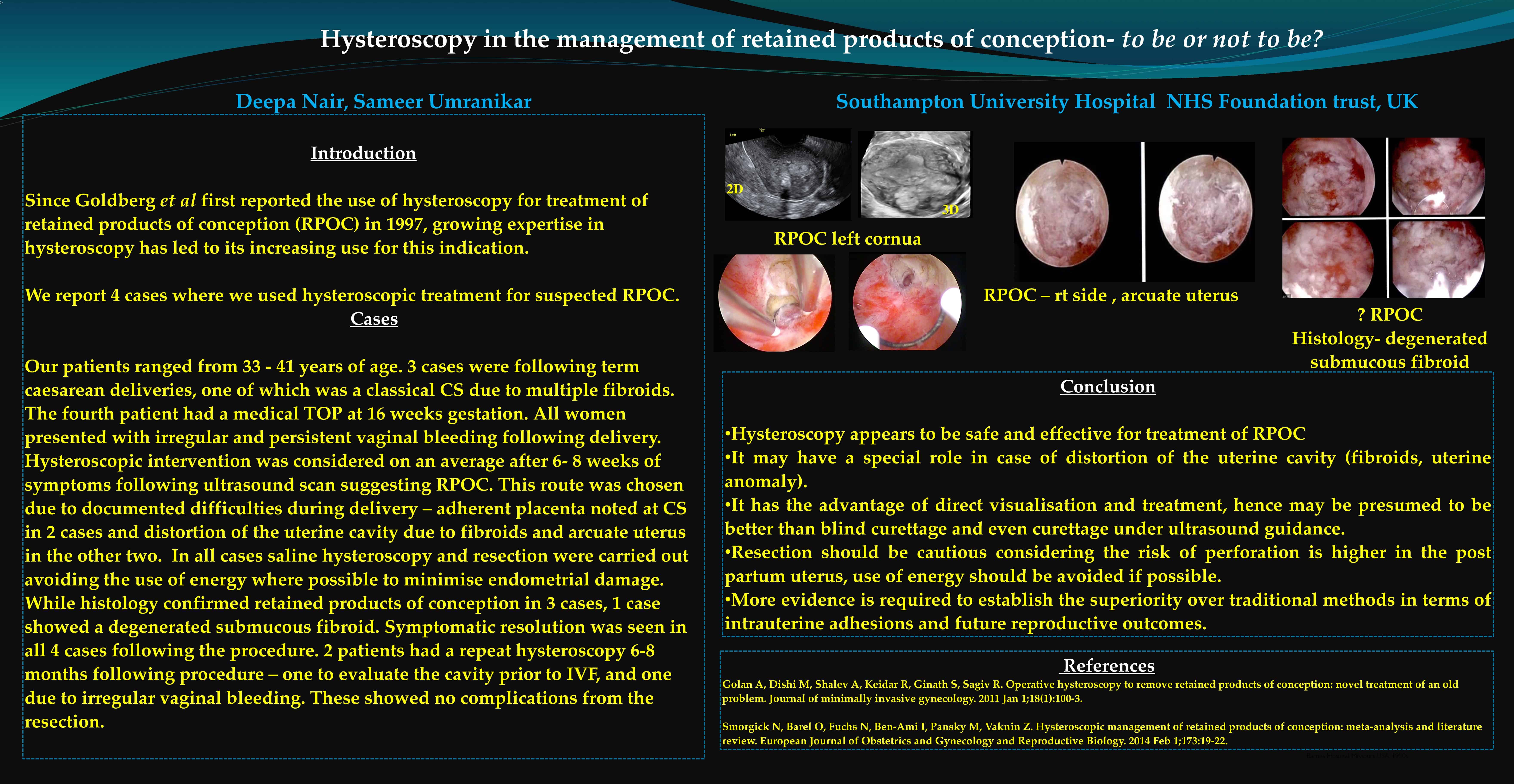 Hysteroscopy in the management of retained products of conception – to be or not to be?