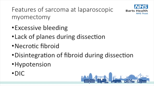 Red flag intra-operative features of a leiomyosarcoma